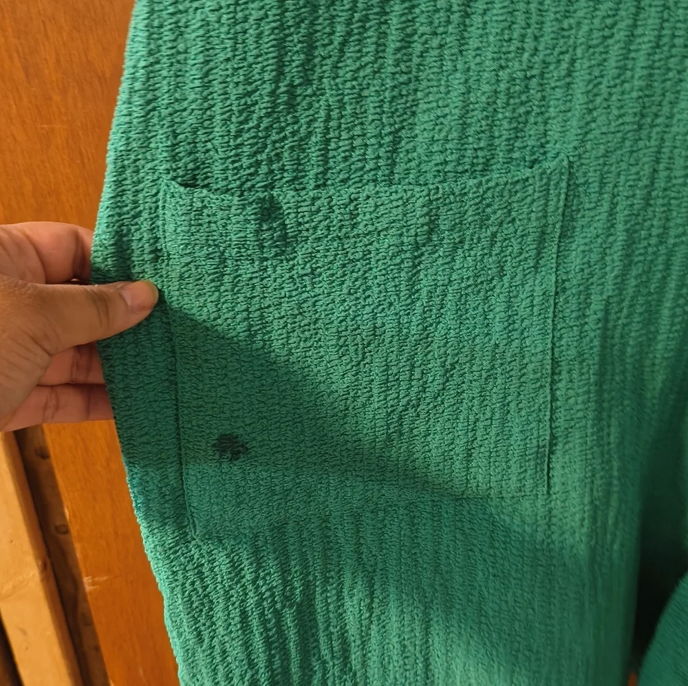 SHEIN Curve Vibrant Green Textured Romper - Picture 3 of 4